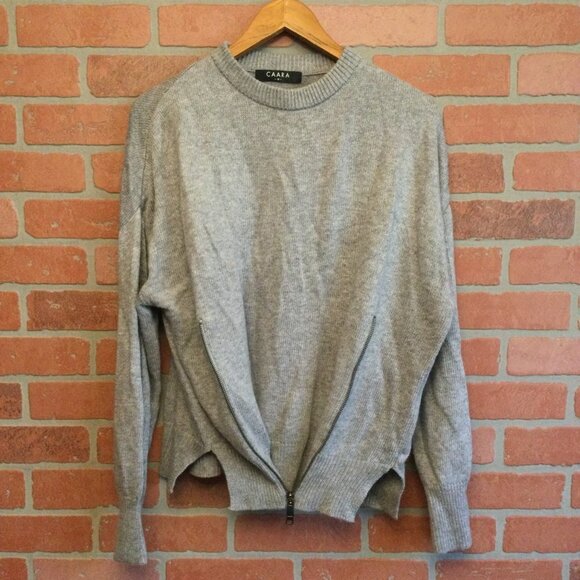 Caara Women's Zip Front Two Way Sweater Size M Long Sleeve Crew Neck Pullover - Picture 3 of 8